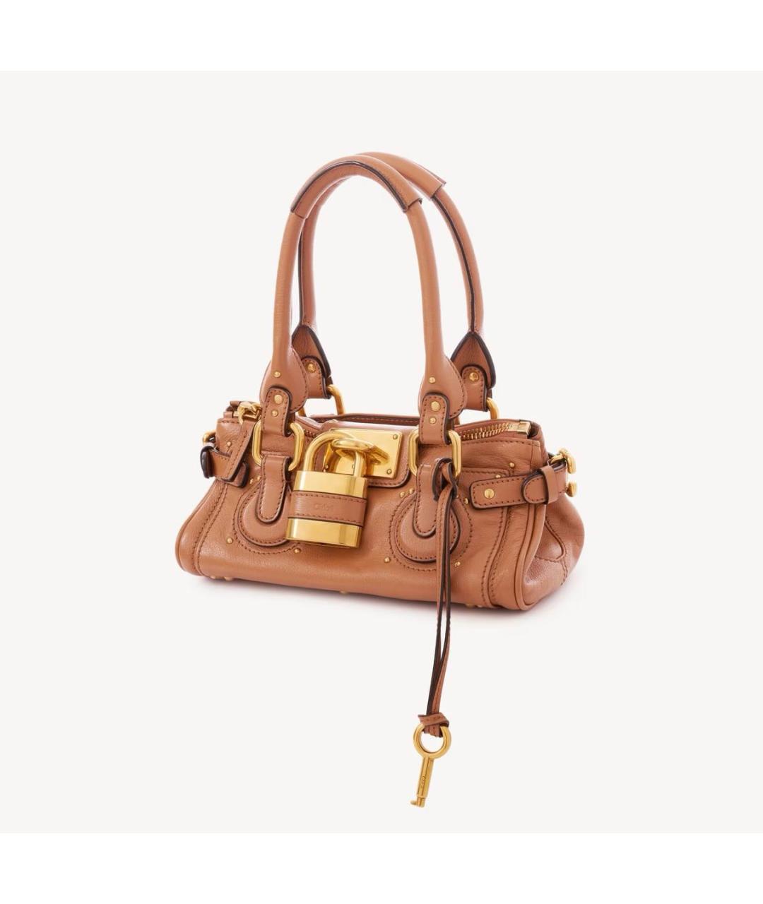 CHLOE Коричневая кожаная сумка через плечо, фото 2