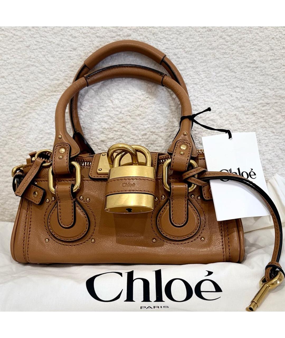 CHLOE Коричневая кожаная сумка через плечо, фото 3