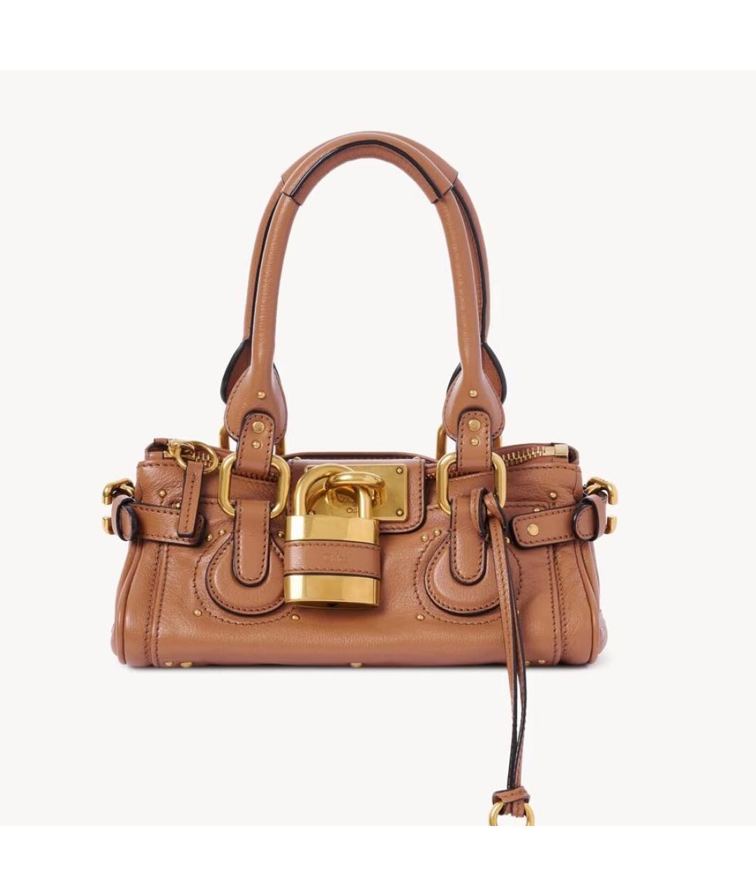 CHLOE Коричневая кожаная сумка через плечо, фото 6