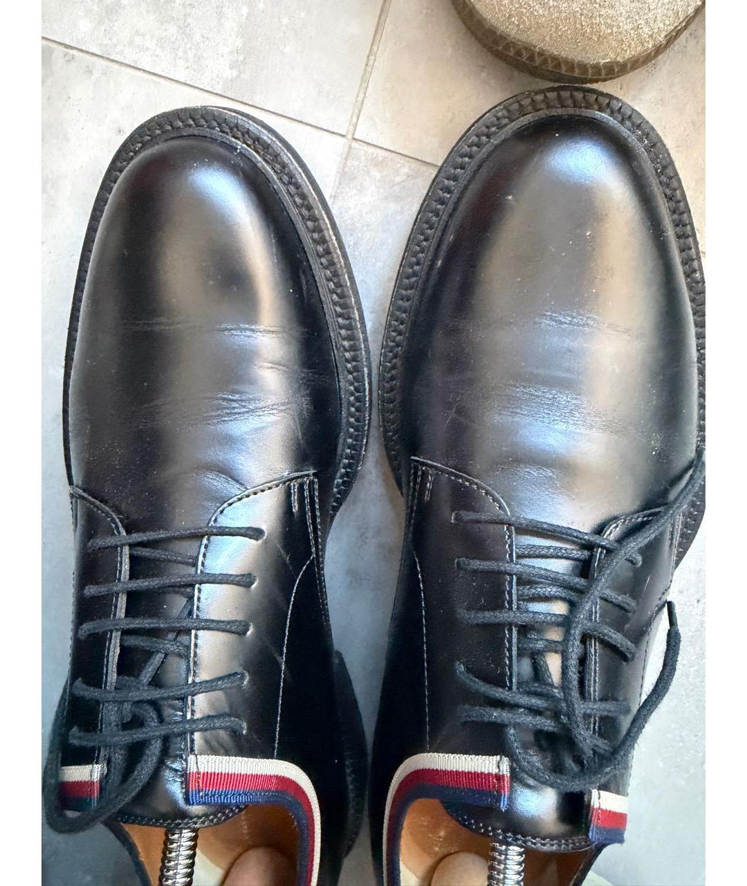 GUCCI Черные кожаные туфли, фото 3