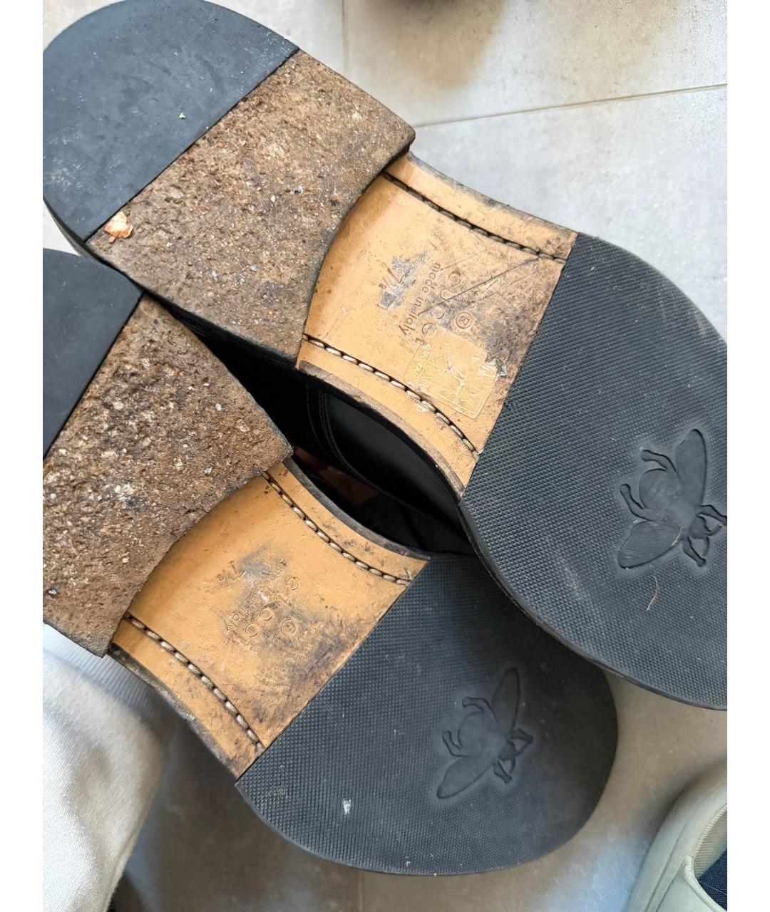 GUCCI Черные кожаные туфли, фото 6