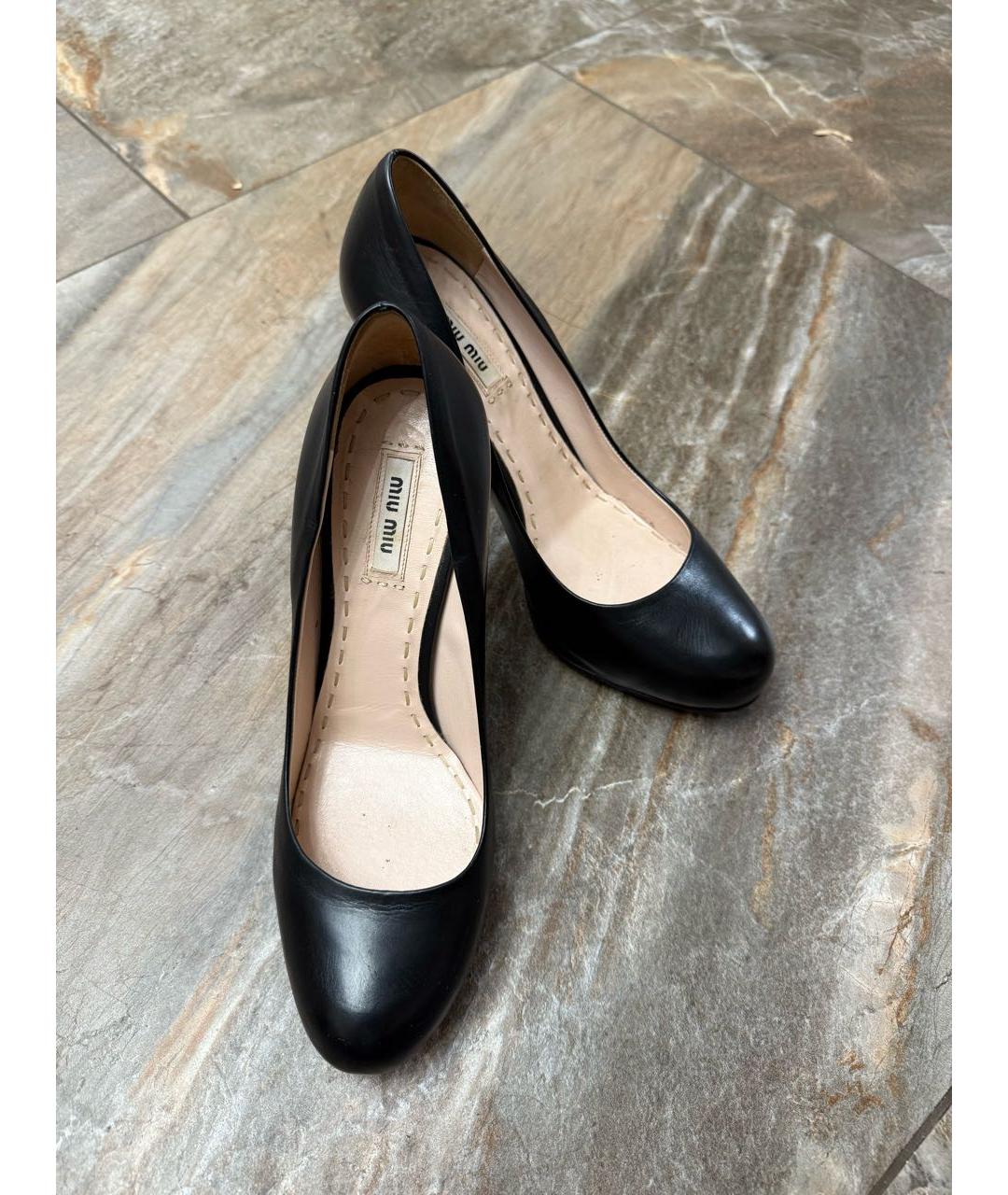 MIU MIU Черные кожаные туфли, фото 2