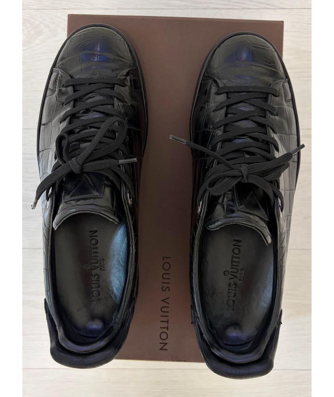 LOUIS VUITTON Черные кожаные низкие кроссовки / кеды, фото 2