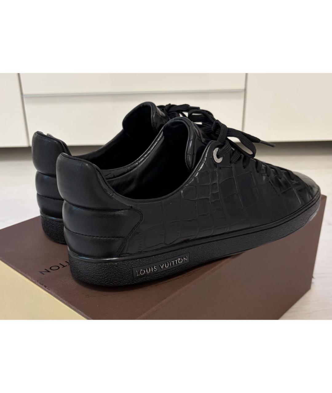 LOUIS VUITTON Черные кожаные низкие кроссовки / кеды, фото 5