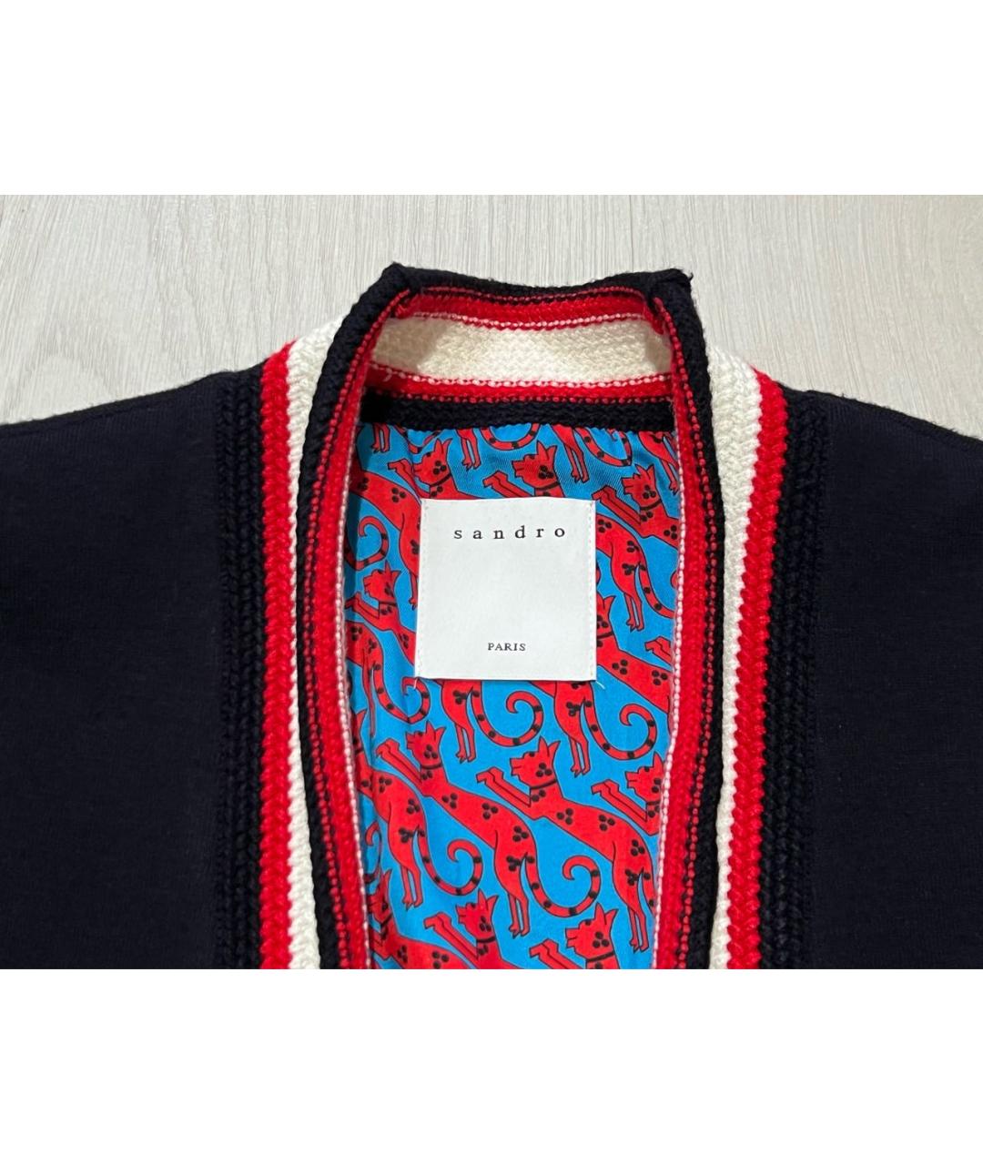 SANDRO Темно-синий вискозный кардиган, фото 3