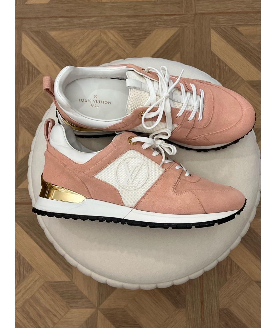 LOUIS VUITTON Розовые замшевые кроссовки, фото 5