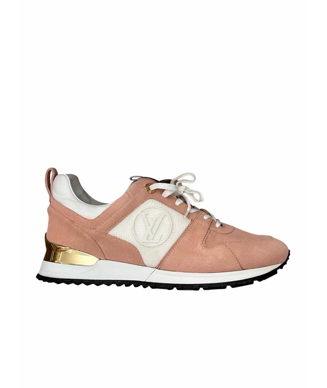 LOUIS VUITTON Розовые замшевые кроссовки, фото 1