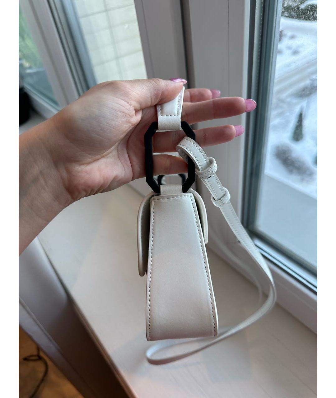 EMPORIO ARMANI Белая сумка через плечо из искусственной кожи, фото 4