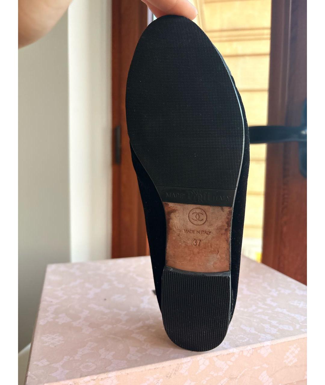 CHANEL Черные замшевые балетки, фото 4