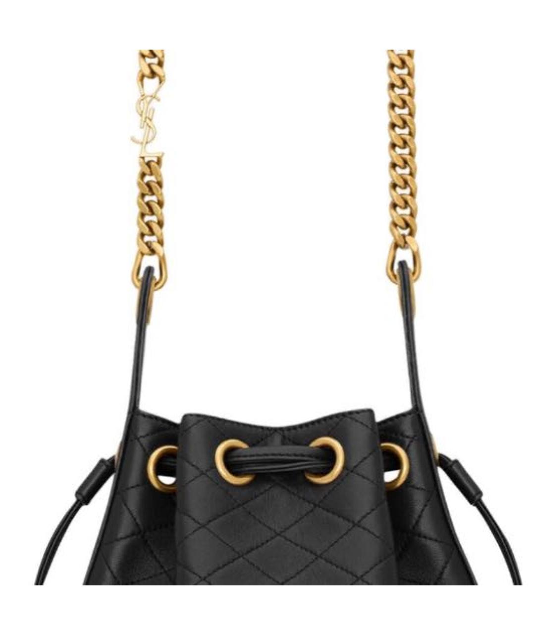 SAINT LAURENT Черная кожаная сумка через плечо, фото 8