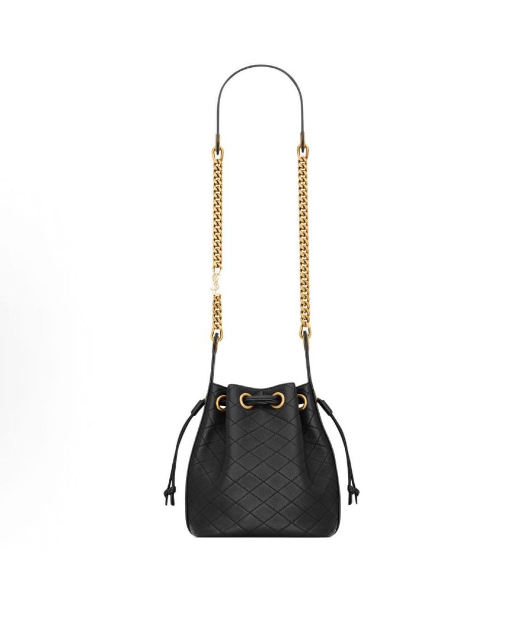 SAINT LAURENT Черная кожаная сумка через плечо, фото 9