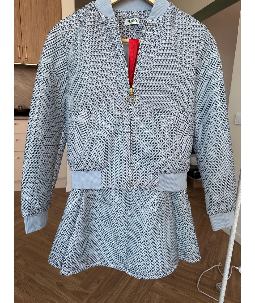 KENZO Голубой полиэстеровый костюм с юбками, фото 4