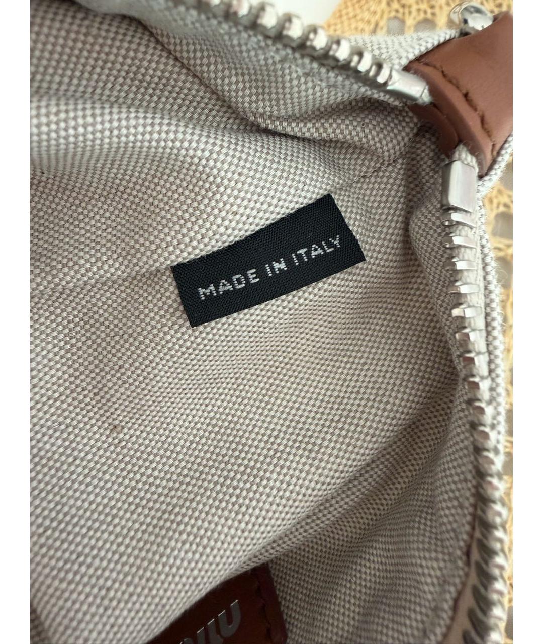 MIU MIU Бежевая пляжная сумка, фото 7