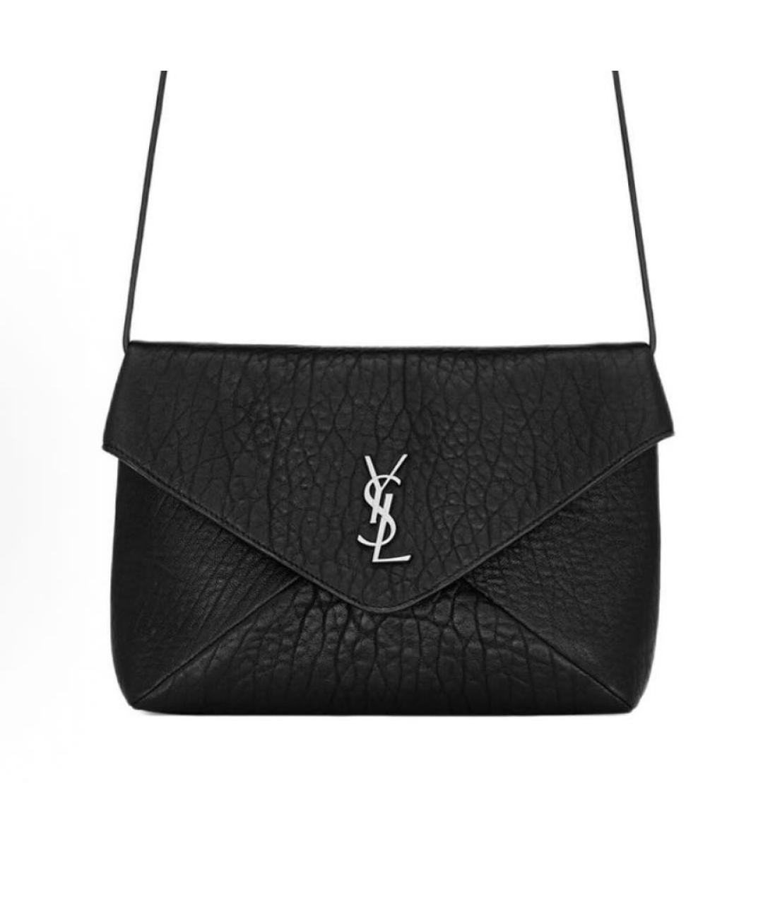 SAINT LAURENT Черная кожаная сумка через плечо, фото 2