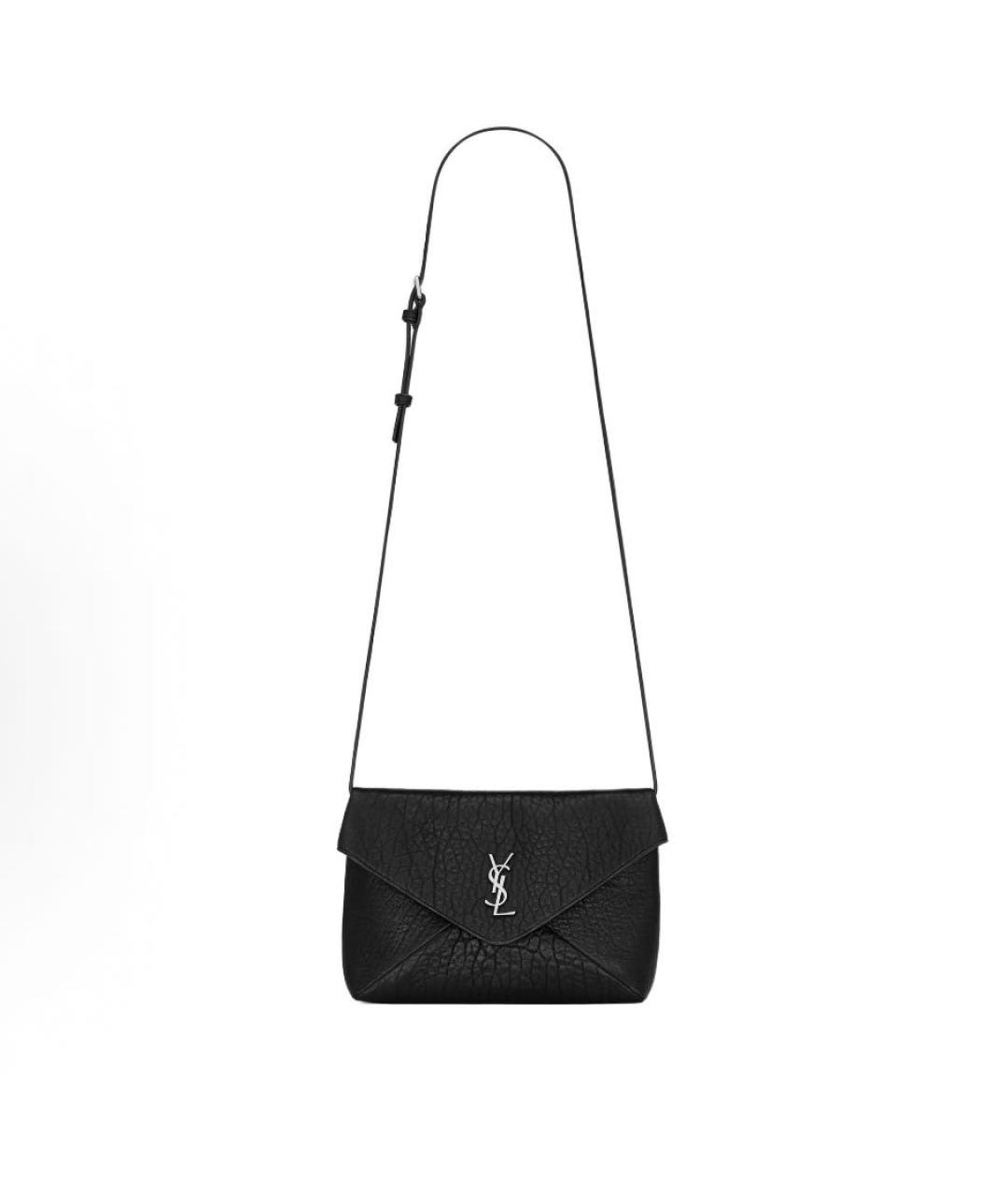 SAINT LAURENT Черная кожаная сумка через плечо, фото 9