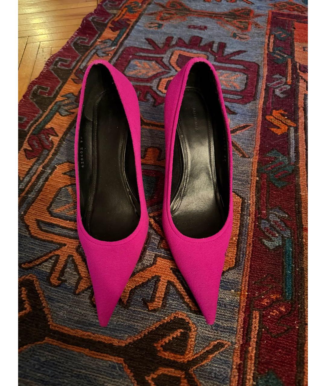 BALENCIAGA Фуксия текстильные туфли, фото 2