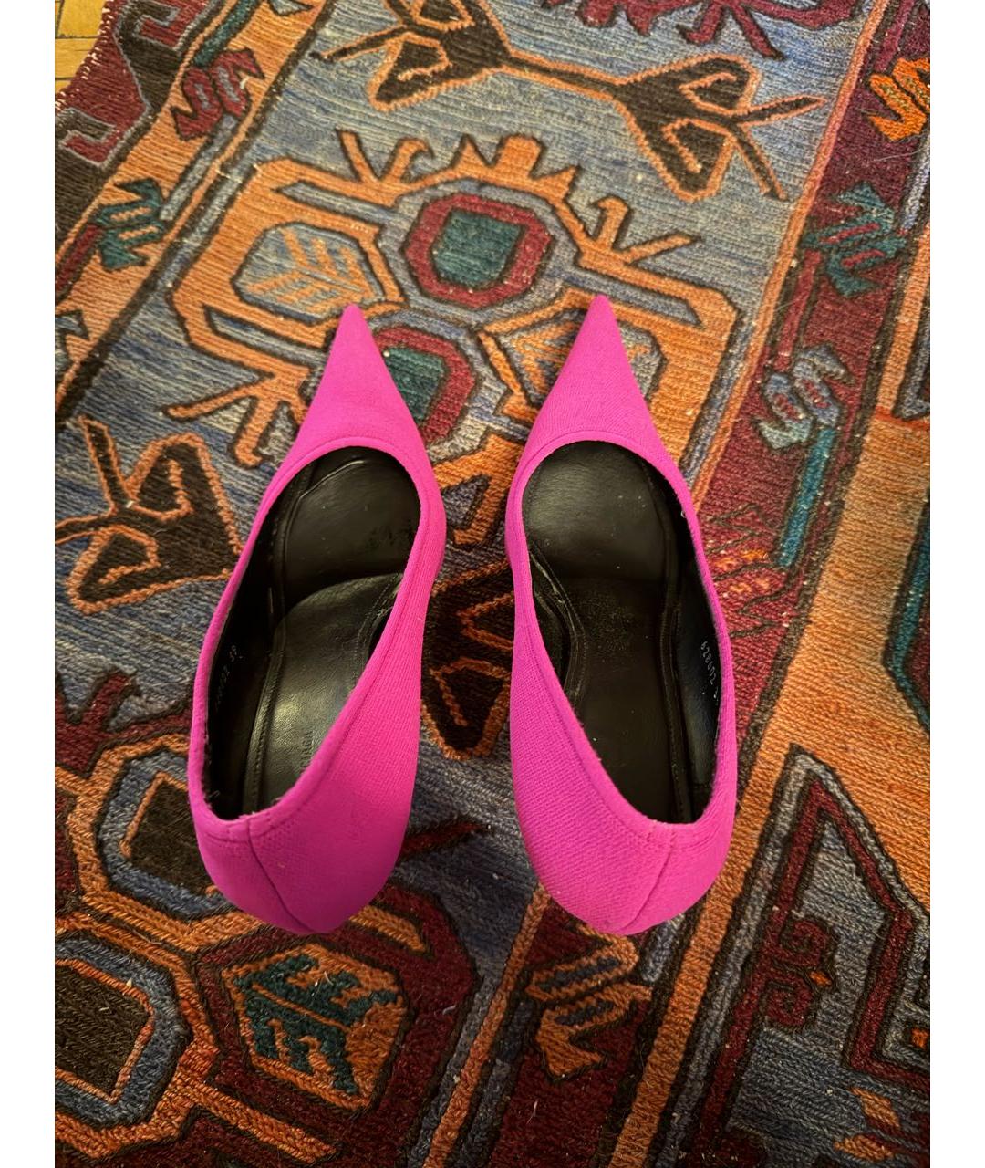 BALENCIAGA Фуксия текстильные туфли, фото 3