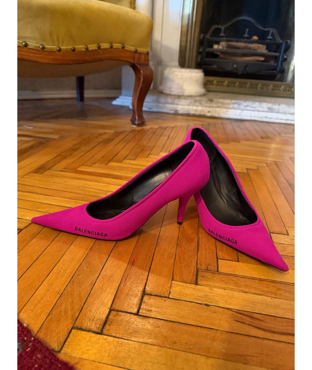 BALENCIAGA Фуксия текстильные туфли, фото 4