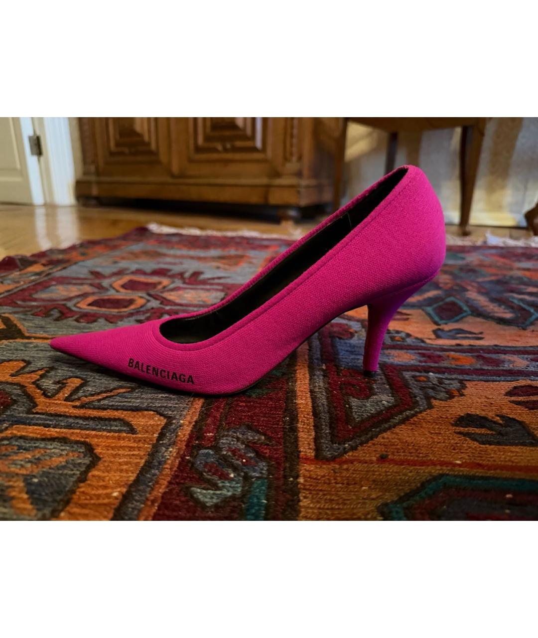 BALENCIAGA Фуксия текстильные туфли, фото 7