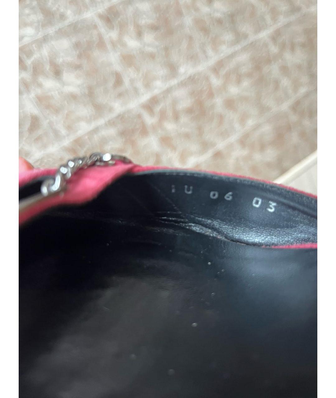 CHRISTIAN DIOR Бордовые замшевые мюли, фото 5