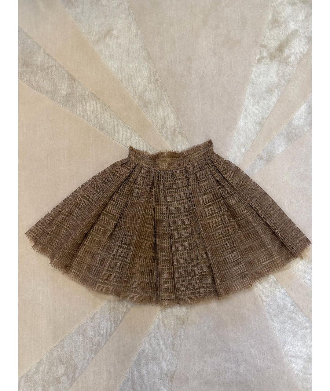 DOLCE&GABBANA Золотая шелковая юбка миди, фото 6