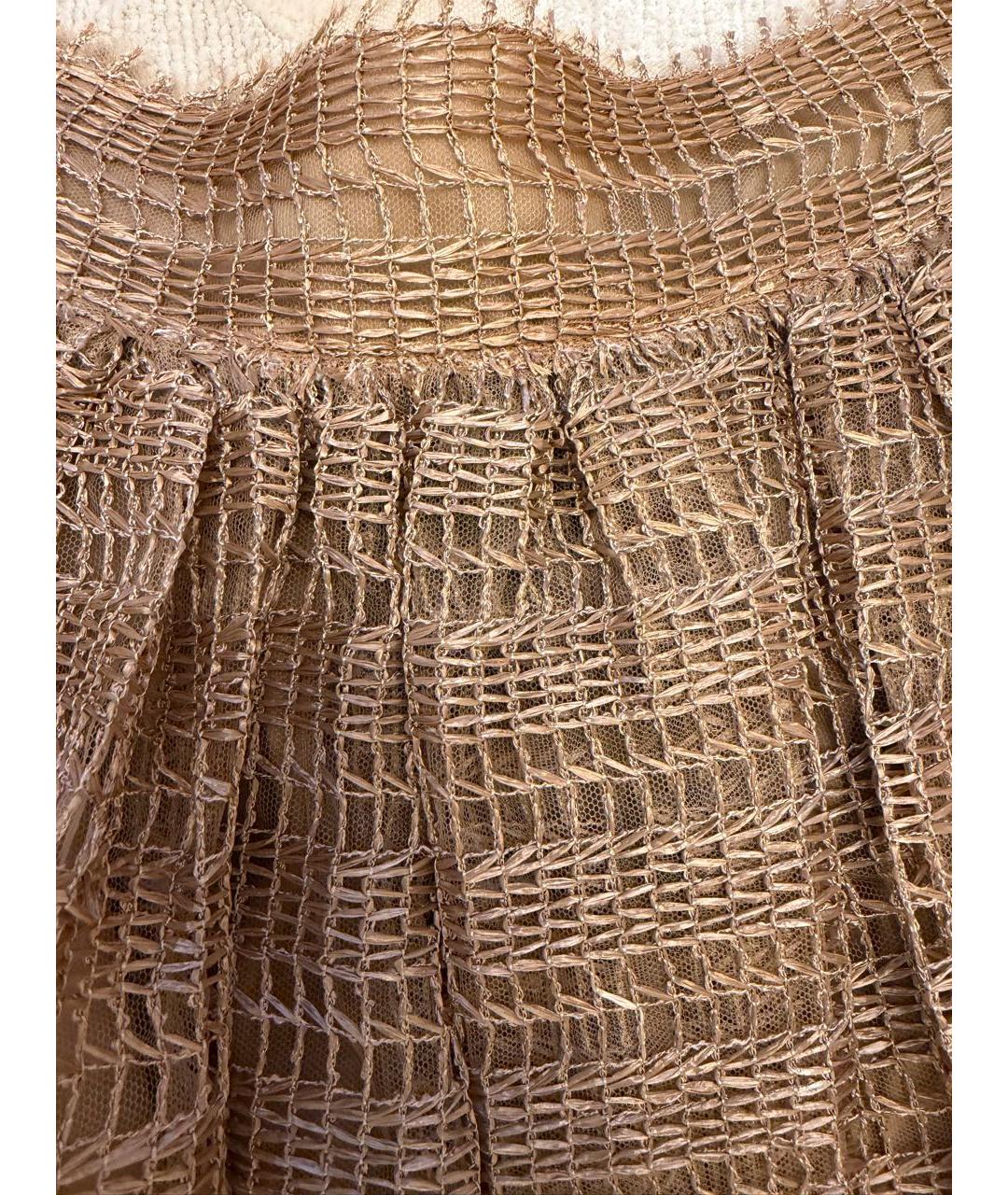 DOLCE&GABBANA Золотая шелковая юбка миди, фото 2