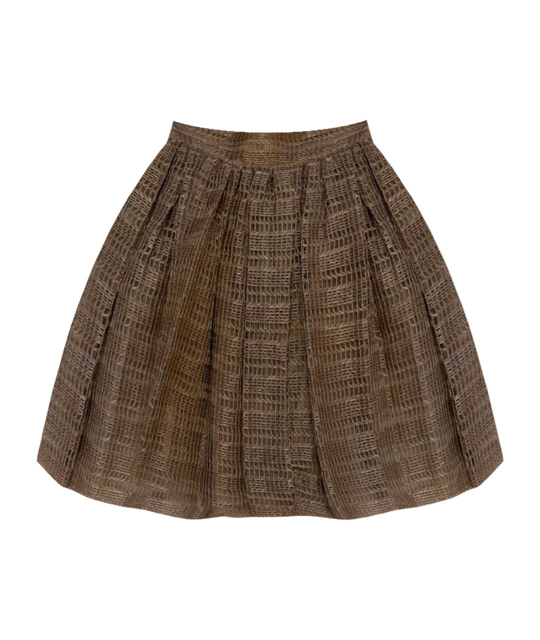 DOLCE&GABBANA Золотая шелковая юбка миди, фото 1