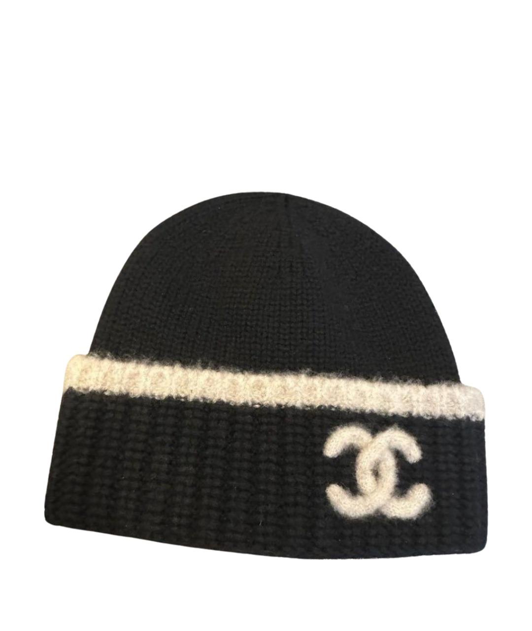 CHANEL Черная кашемировая шапка, фото 1