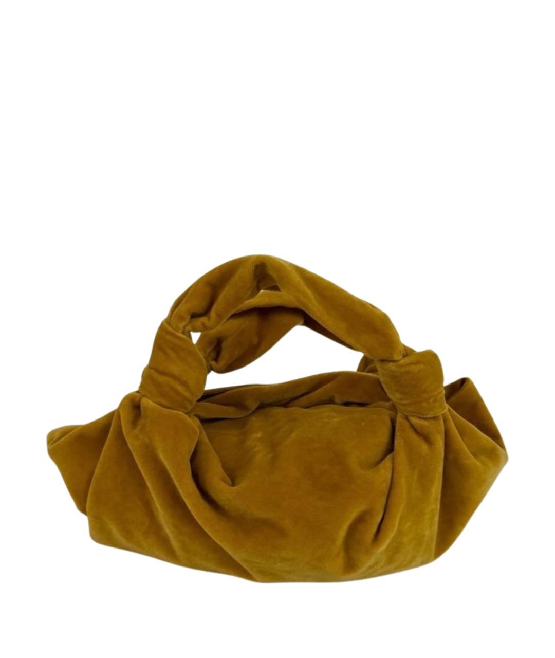 THE ROW Горчичная бархатная сумка с короткими ручками, фото 1