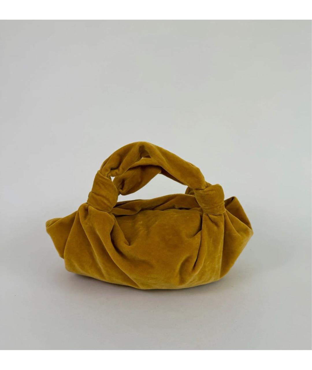 THE ROW Горчичная бархатная сумка с короткими ручками, фото 6