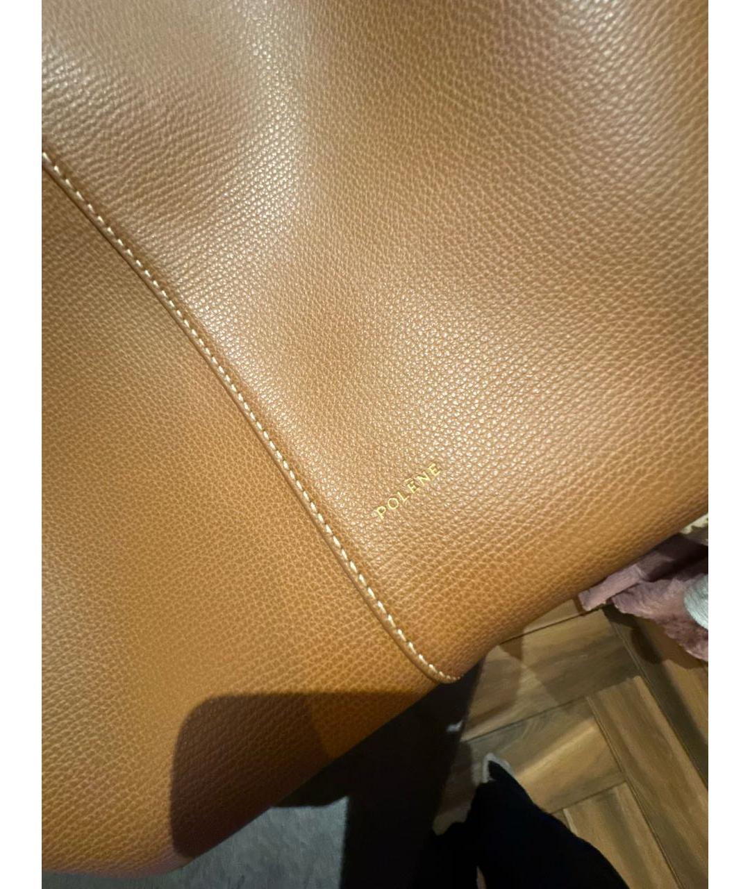 POLENE Коричневая кожаная сумка тоут, фото 5