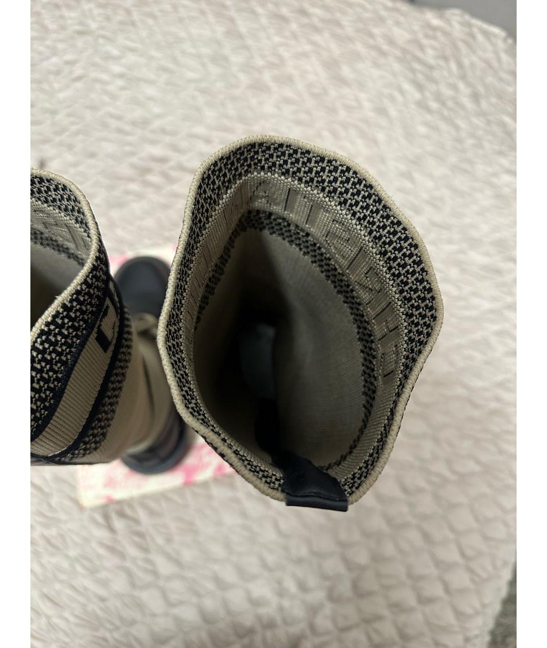 CHRISTIAN DIOR Бежевые кожаные сапоги, фото 8