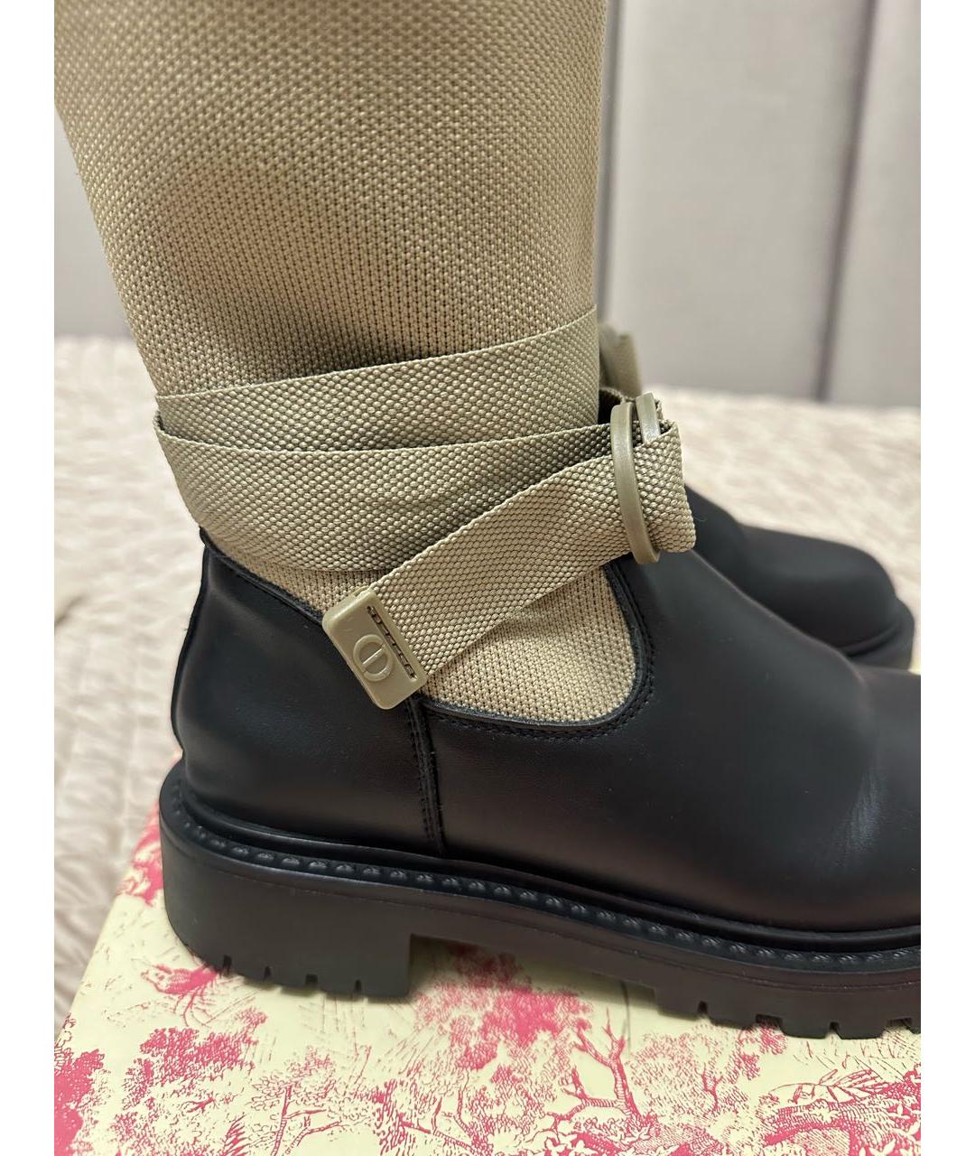 CHRISTIAN DIOR Бежевые кожаные сапоги, фото 3