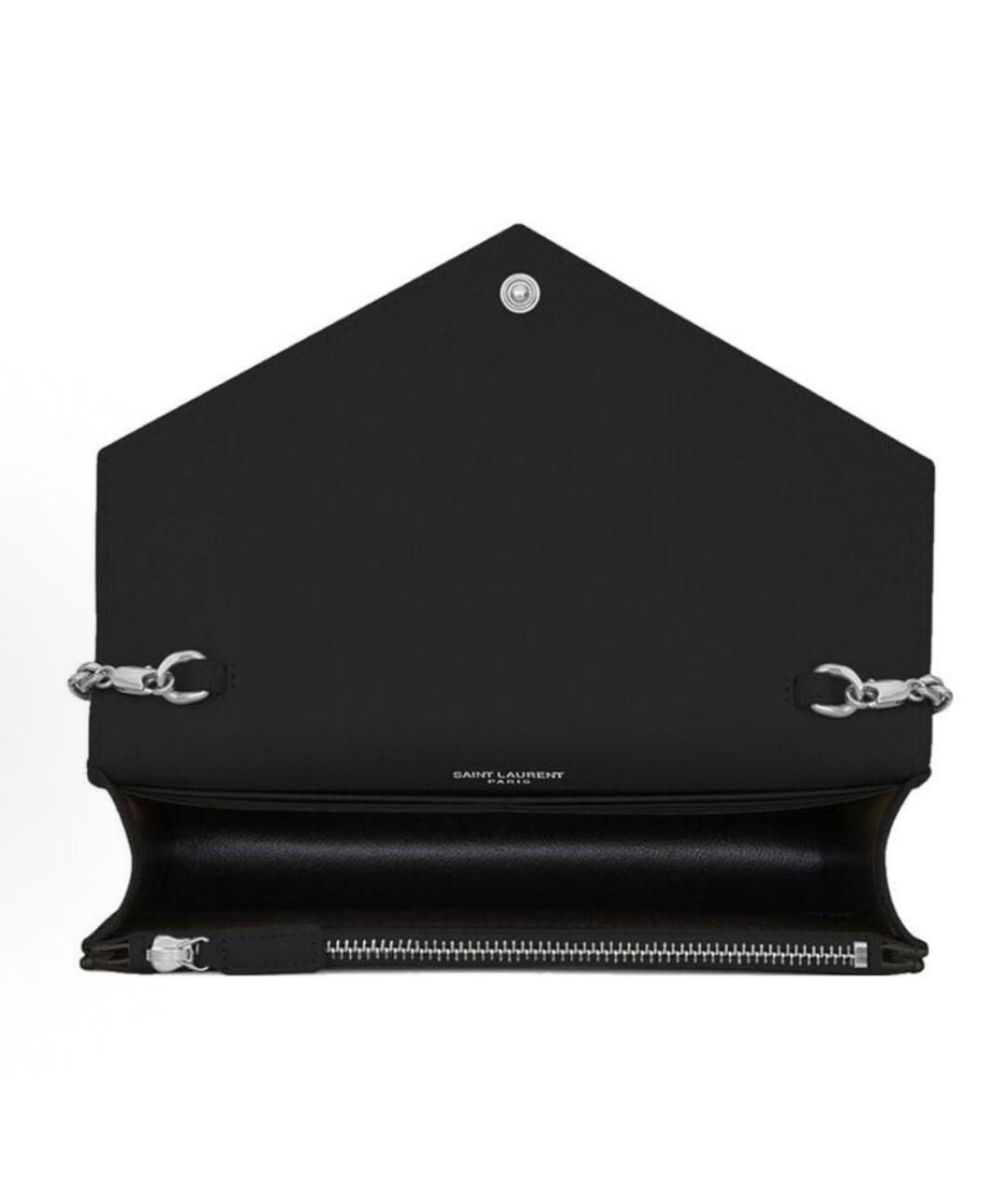 SAINT LAURENT Черная кожаная сумка через плечо, фото 4