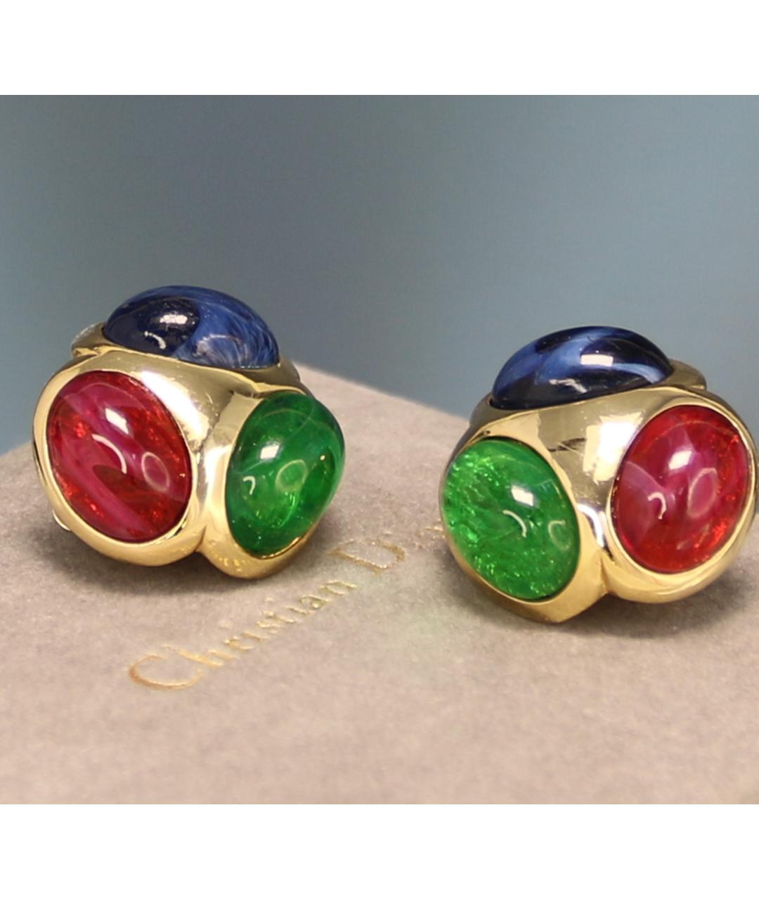 CHRISTIAN DIOR Мульти позолоченные клипсы, фото 2