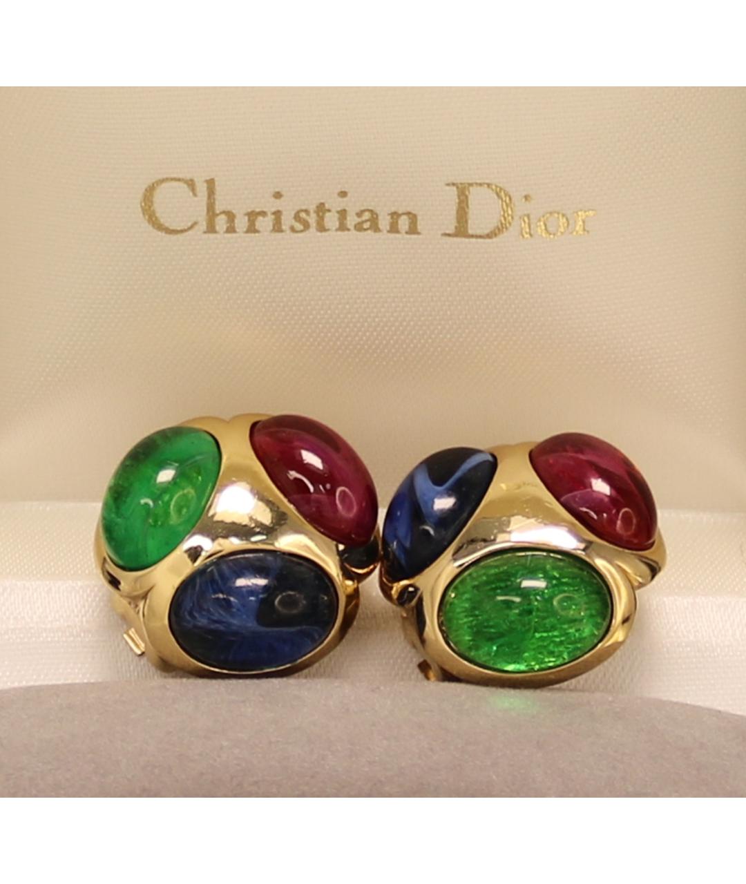 CHRISTIAN DIOR Мульти позолоченные клипсы, фото 10