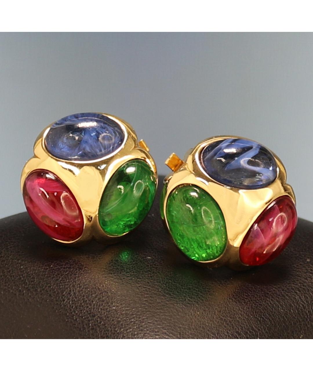 CHRISTIAN DIOR Мульти позолоченные клипсы, фото 8