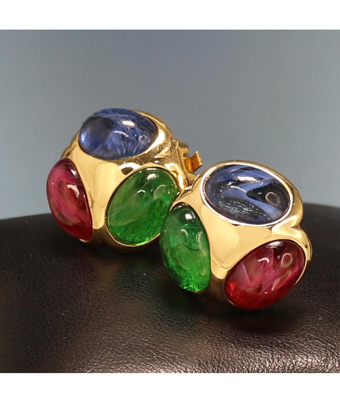 CHRISTIAN DIOR Мульти позолоченные клипсы, фото 9