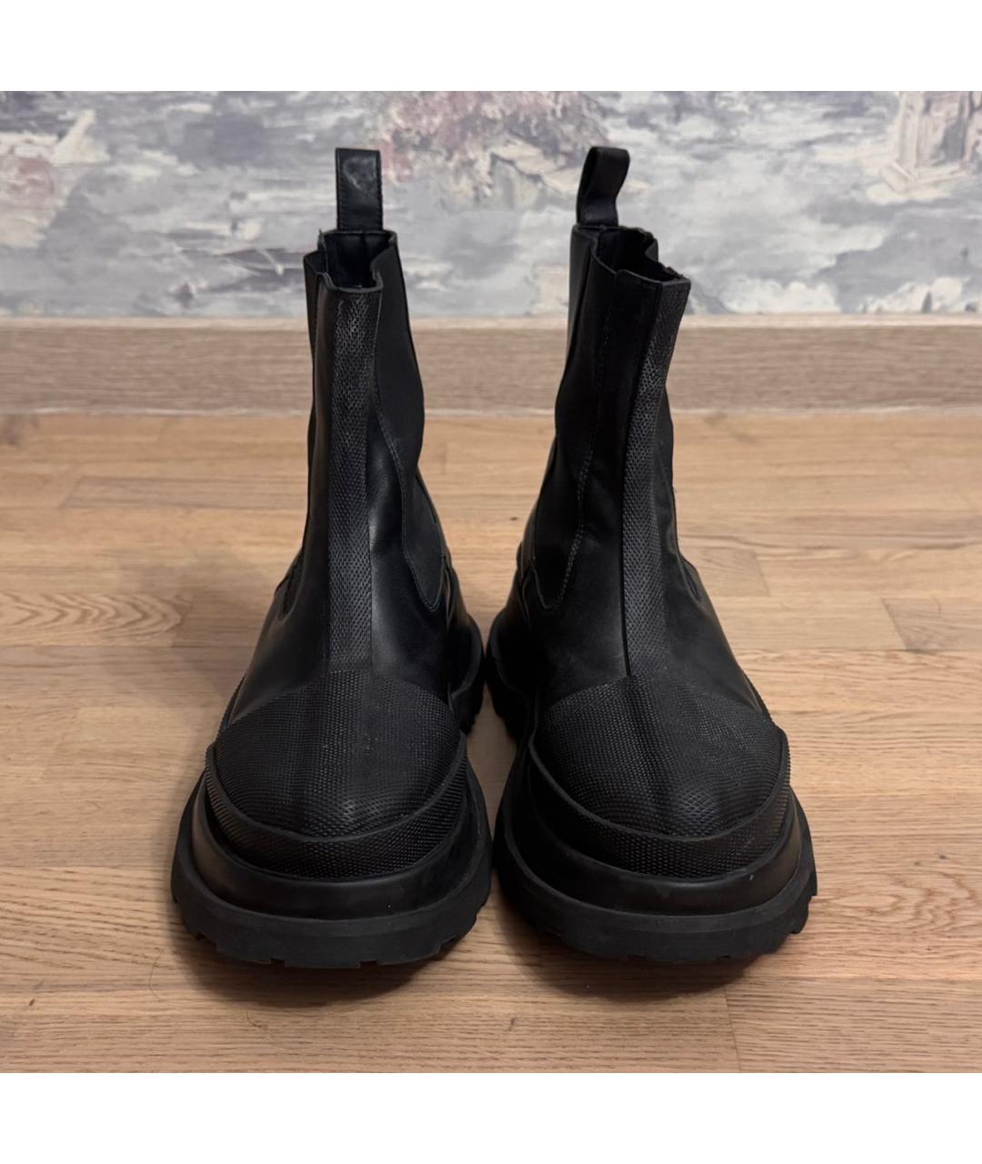 JIL SANDER Черные кожаные ботинки, фото 2