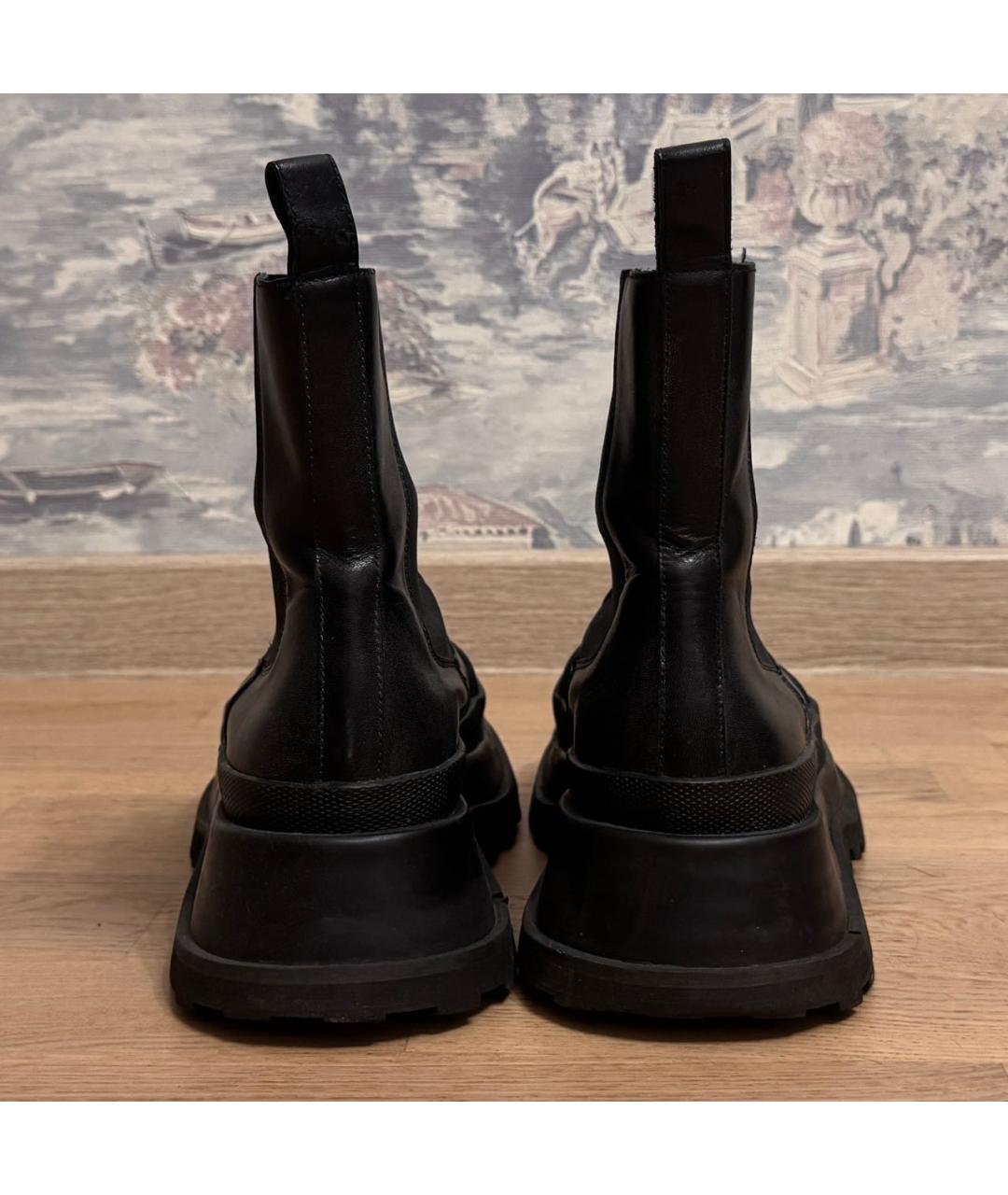 JIL SANDER Черные кожаные ботинки, фото 4