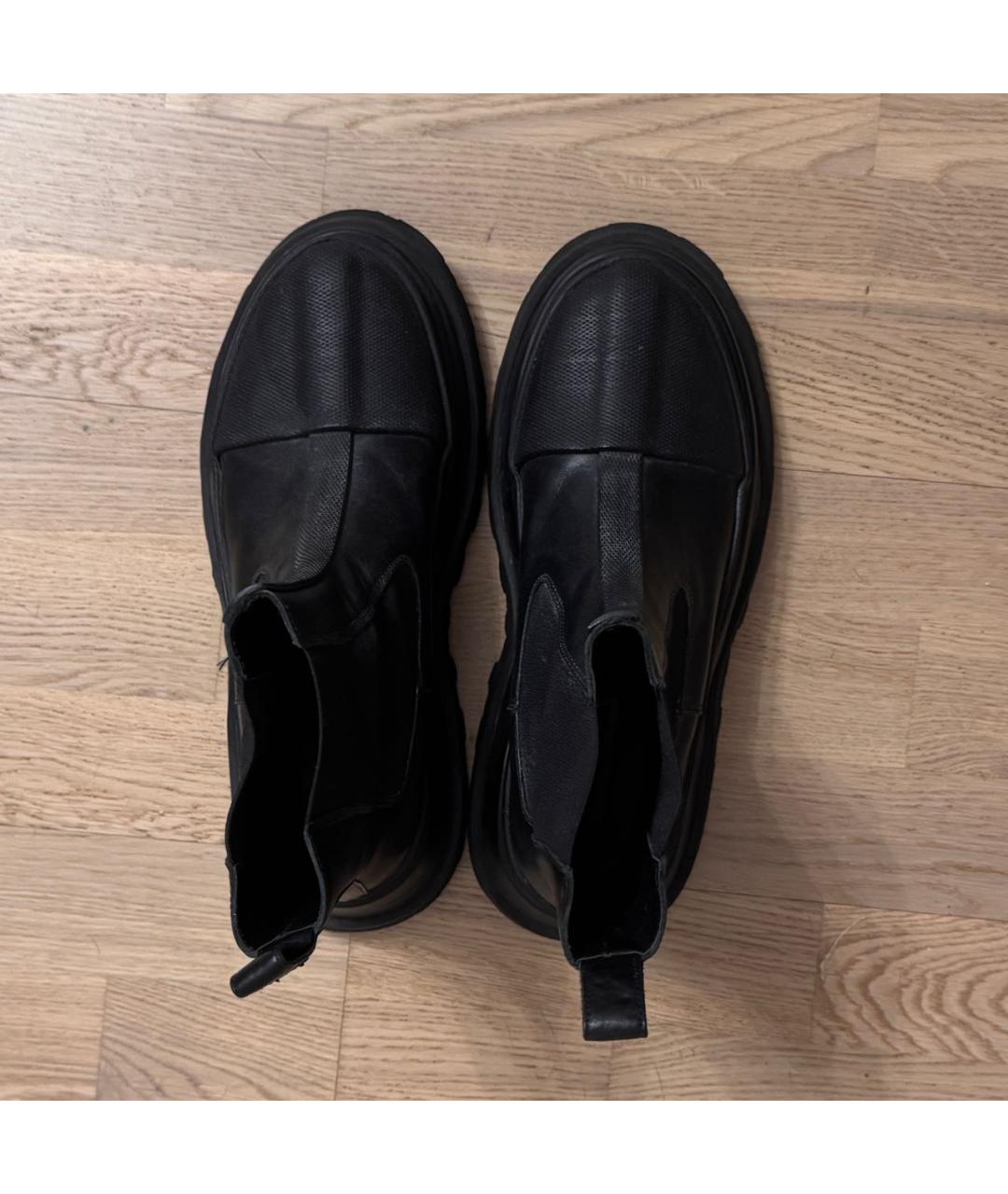 JIL SANDER Черные кожаные ботинки, фото 3