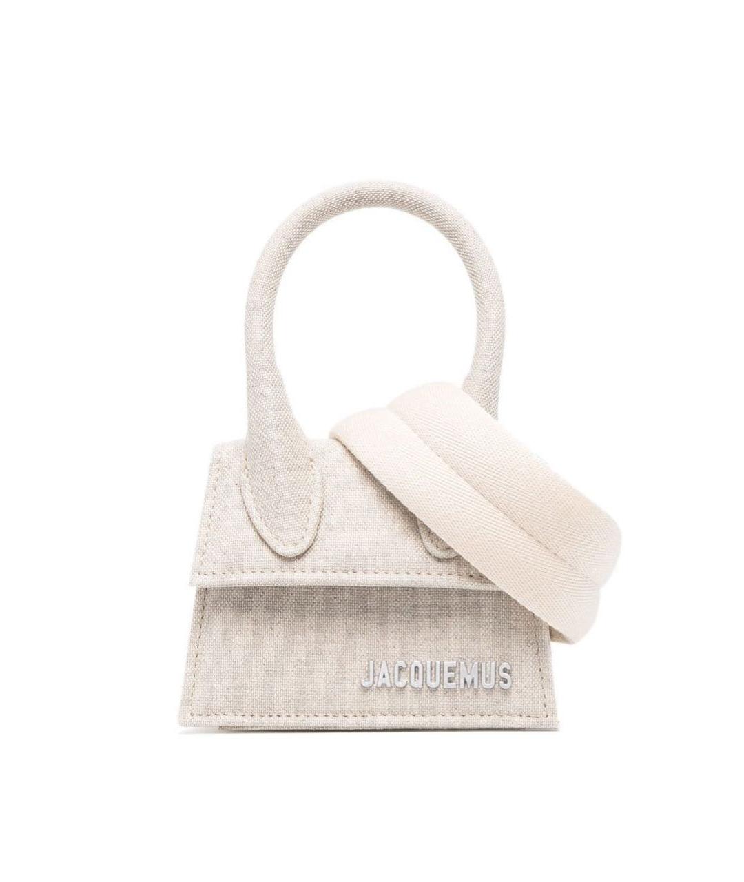 JACQUEMUS Бежевая тканевая сумка через плечо, фото 4