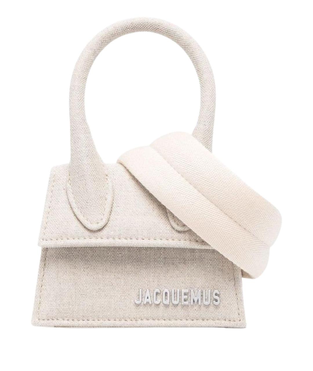 JACQUEMUS Бежевая тканевая сумка через плечо, фото 1