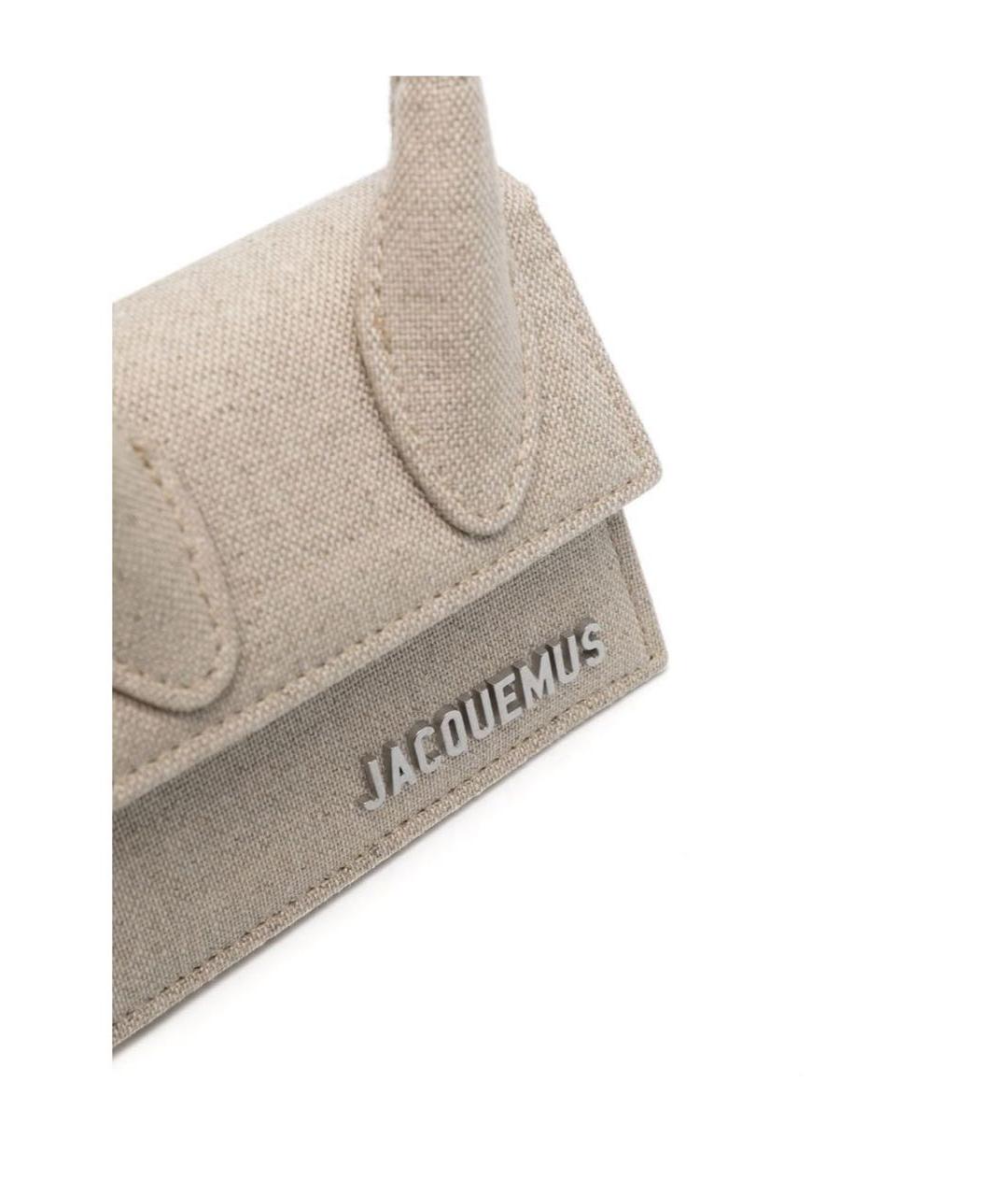 JACQUEMUS Бежевая тканевая сумка через плечо, фото 2