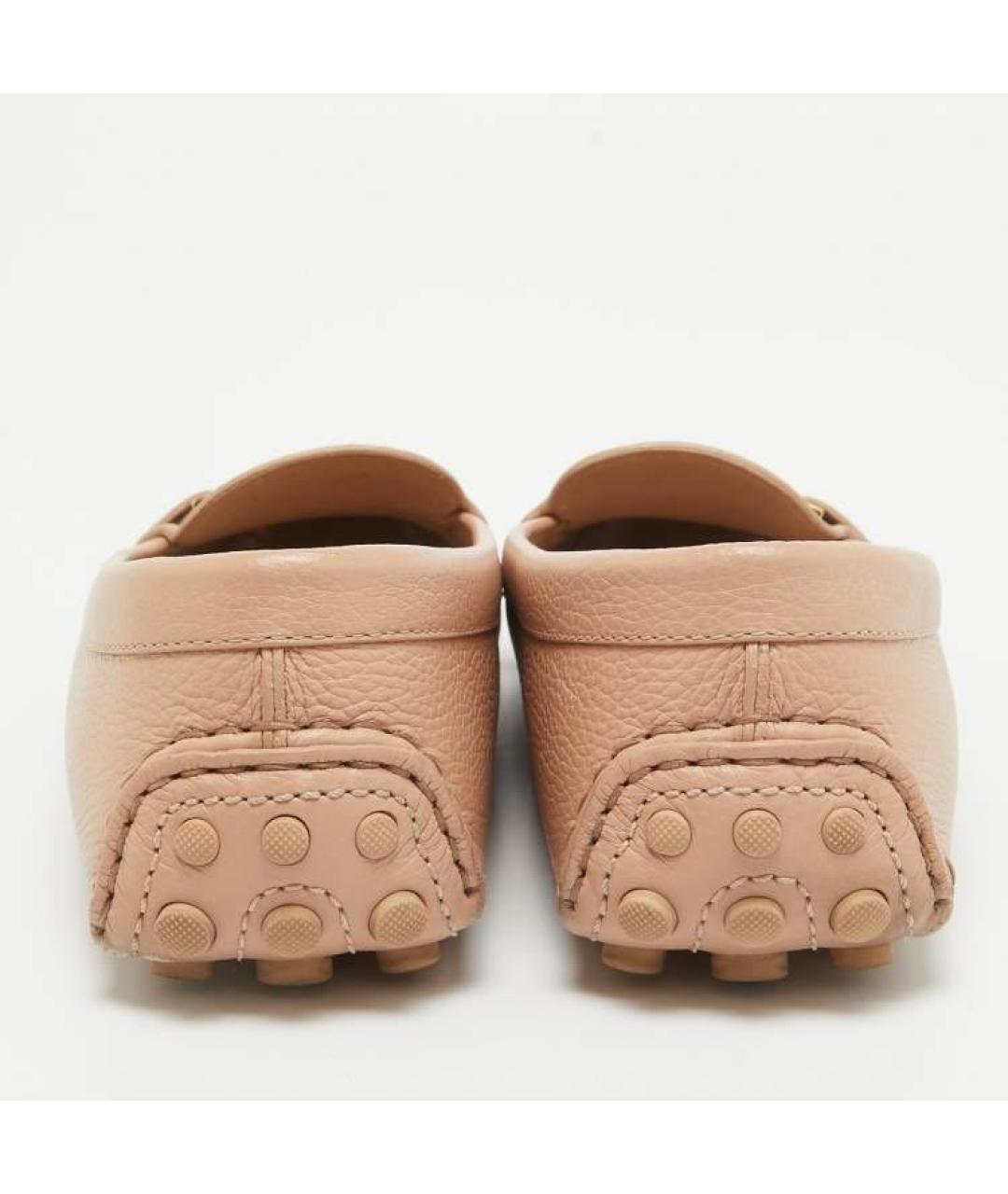 LOUIS VUITTON Бежевые кожаные мокасины, фото 4