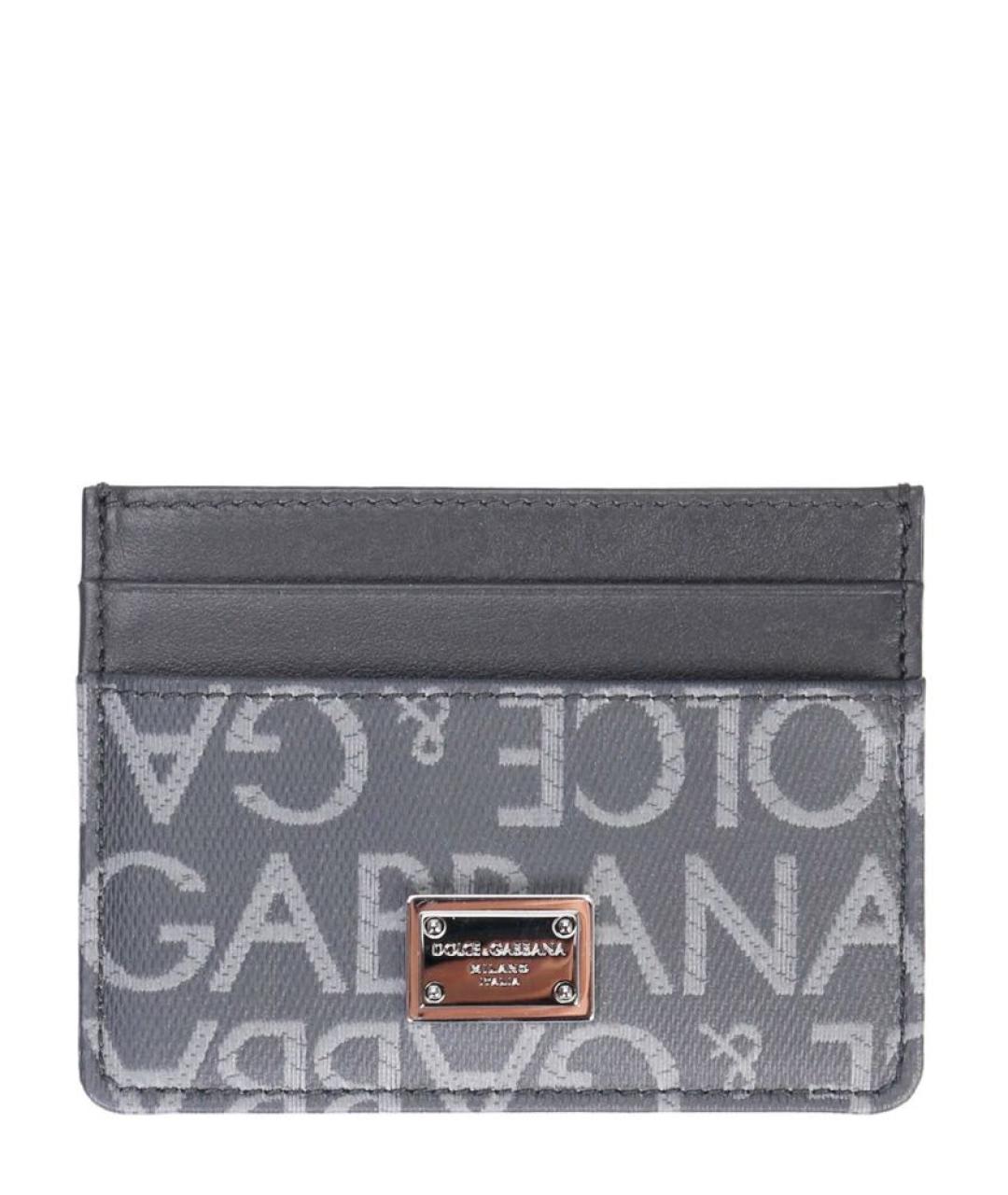 DOLCE&GABBANA Серый кожаный кардхолдер, фото 1