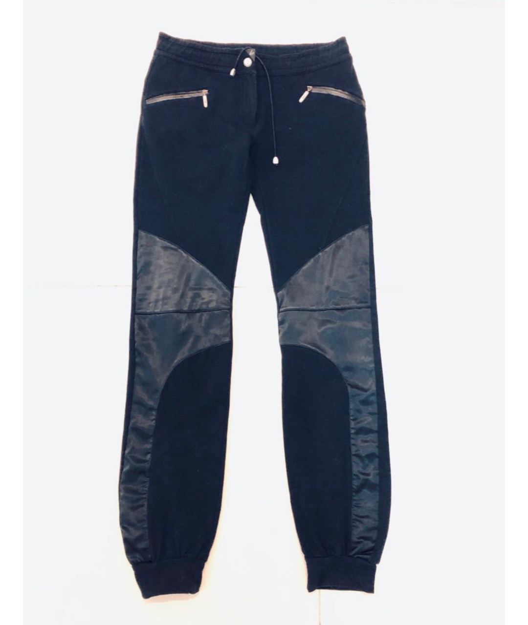 VERSACE Черные хлопко-эластановые брюки узкие, фото 8