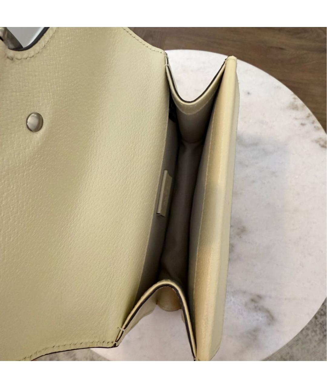 GUCCI Бежевая кожаная сумка через плечо, фото 4