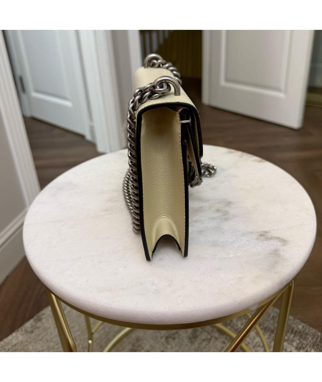 GUCCI Бежевая кожаная сумка через плечо, фото 2