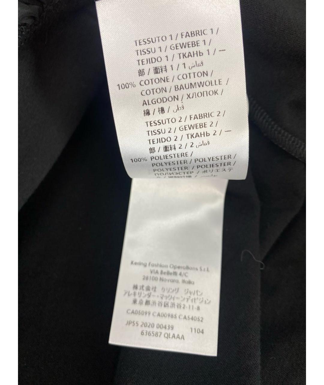 ALEXANDER MCQUEEN Черная хлопковая футболка, фото 7